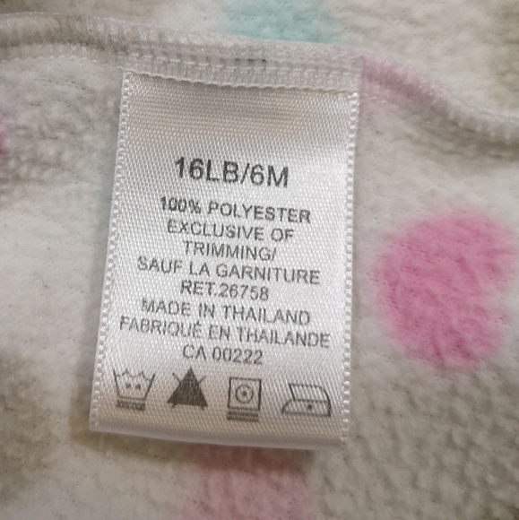 6mo Full Zip Fleece Sleeper - Picture 5 of 6